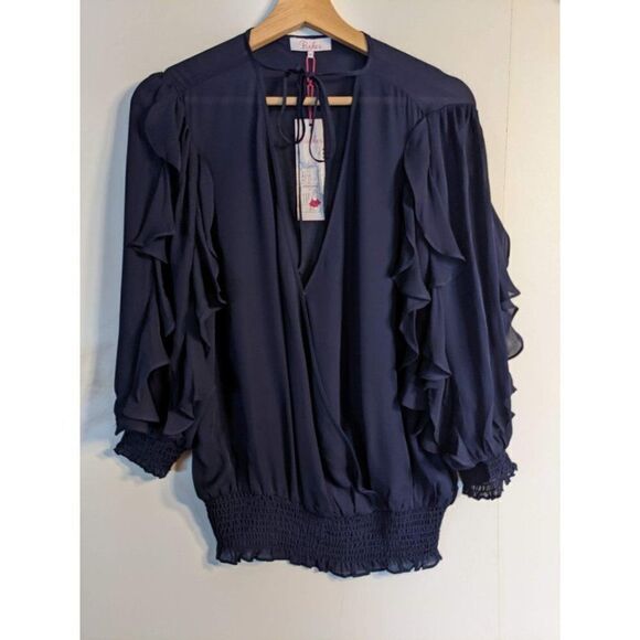 Nwt Parker | Larah Silk Georgette Blouse in Raven - Picture 5 of 10